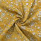 Mustard Yellow Floral Zari Embroidery Tissue Organza Fabric