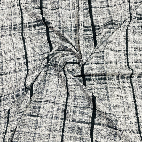 Black Embossed Satin Fabric - TradeUNO