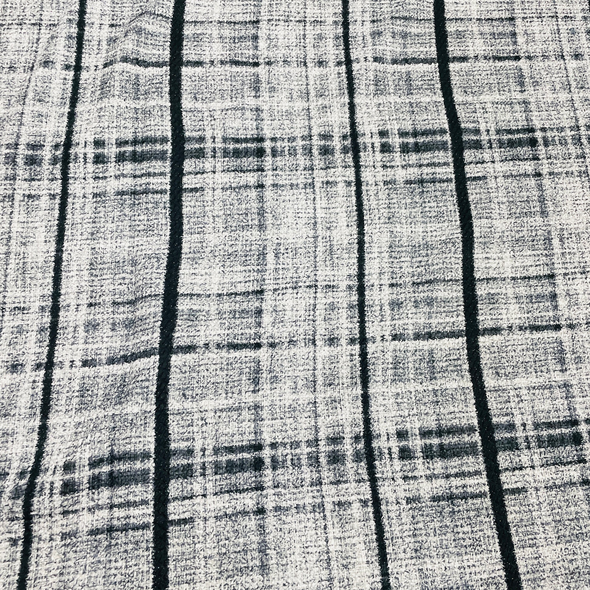 Black Embrossed Satin Fabric - TradeUNO