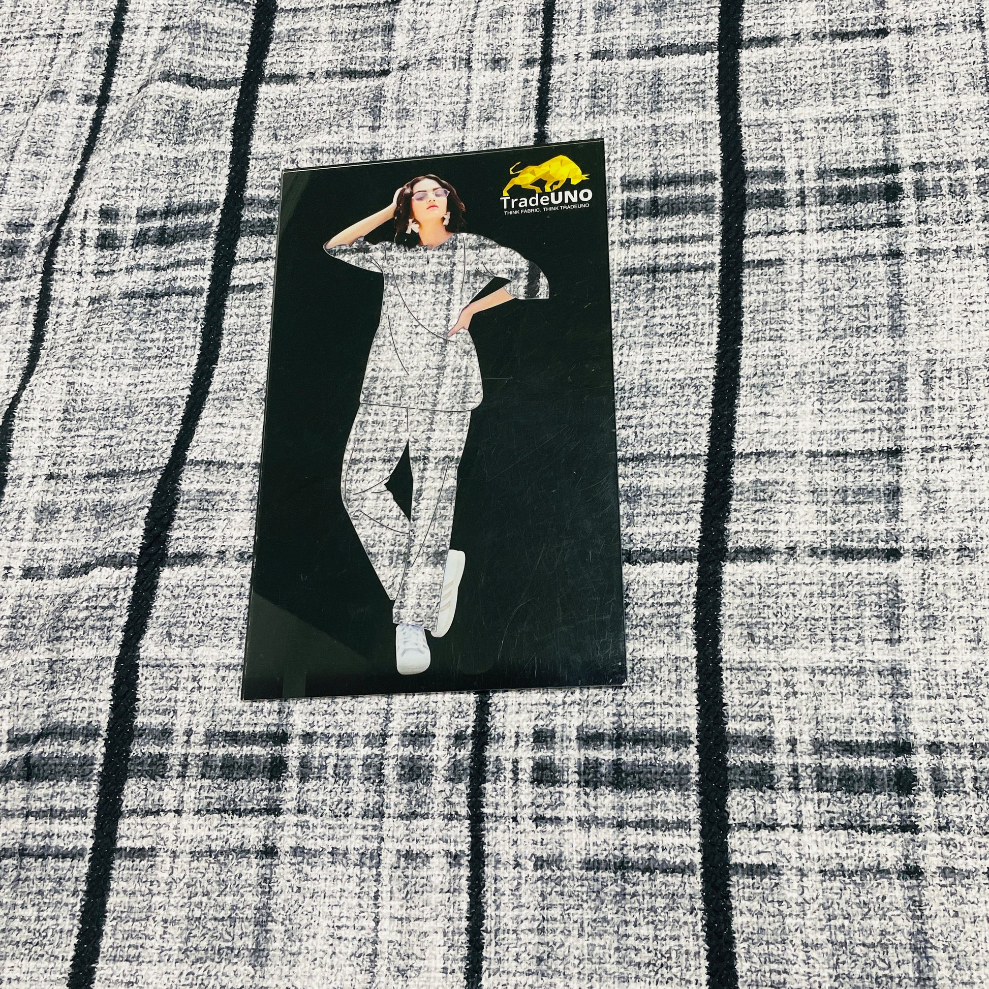 Black Embrossed Satin Fabric - TradeUNO