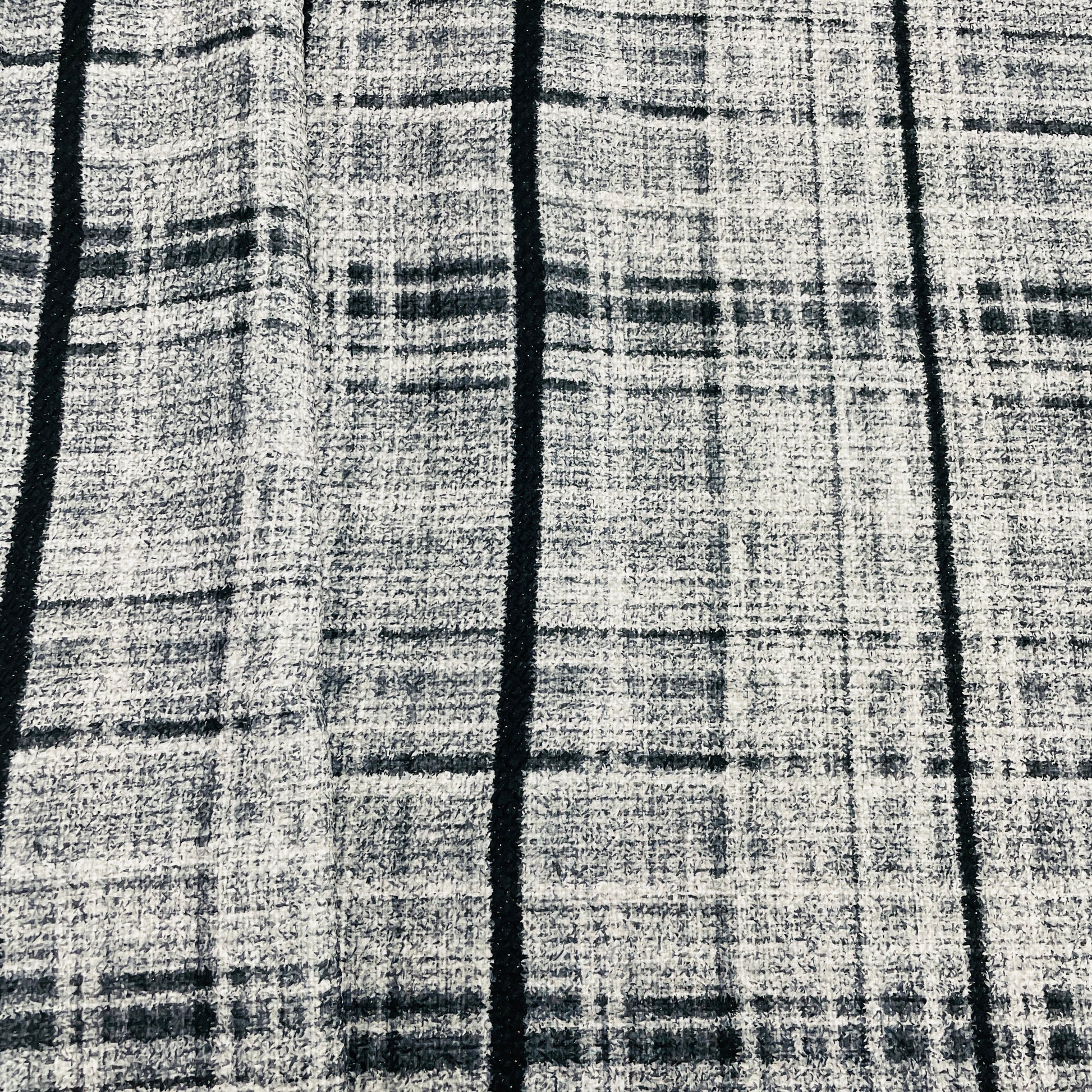 Black Embrossed Satin Fabric - TradeUNO