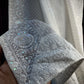 Premium  White Abstract Heavy Thread Sequins Embroidery  Georgette Dupatta