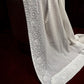 Premium  White Abstract Heavy Thread Sequins Embroidery  Georgette Dupatta