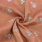 Classic Orange Floral Buta Zari Embroidery Tissue Organza Fabric