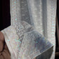 Premium  White Heavy Thread Sequins Embroidery  Georgette Dupatta