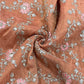 Classic Orange Floral Zari Embroidery Tissue Organza Fabric