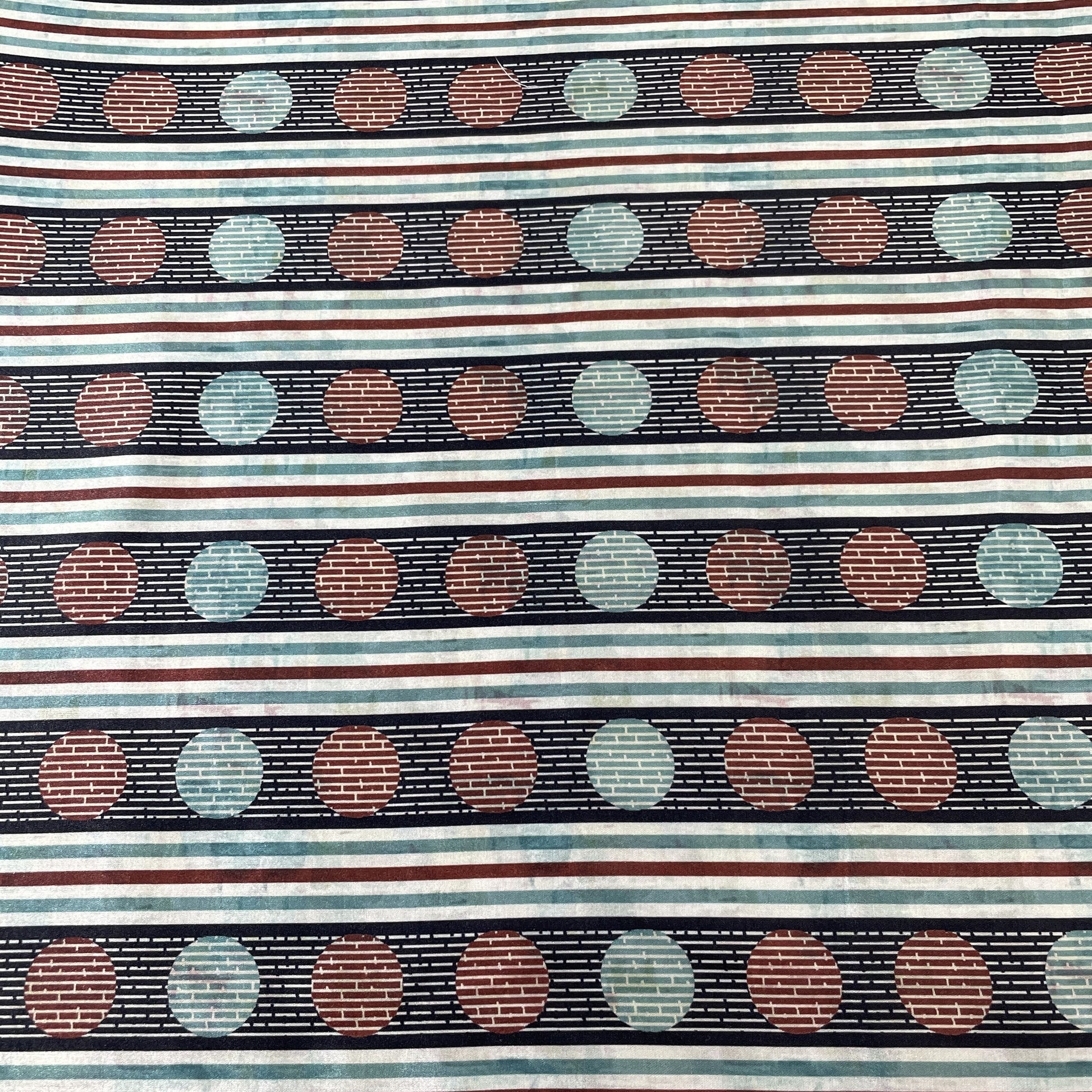 Dark Green Multicolor Print Modal Satin Fabric