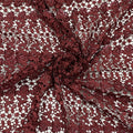 Classic Maroon Floral Pearl Embroidery Crochet Fabric 14503
