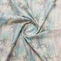 Green Floral Digital Print Embroidery Cotton Fabric