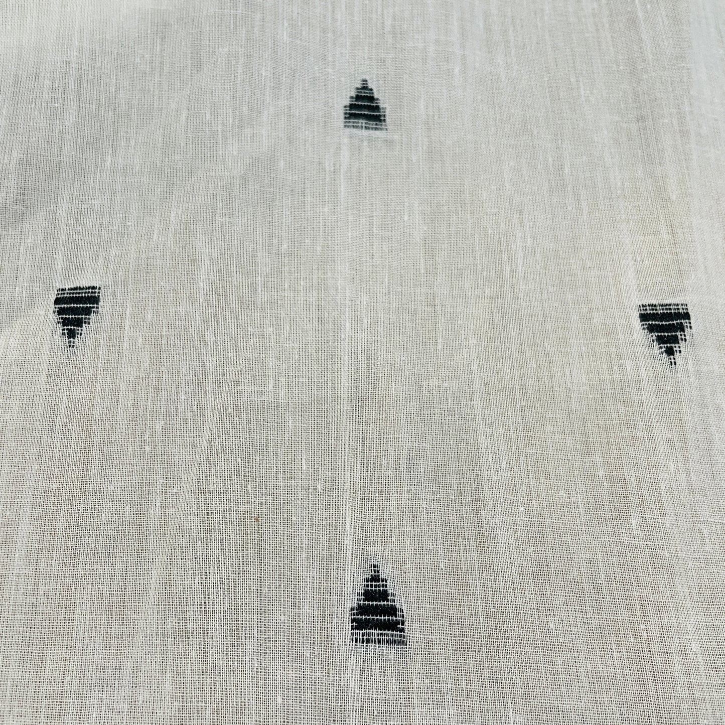Premium OffWhite Geometrical Buti Dobby Embroidery Dyeable Cotton Fabric
