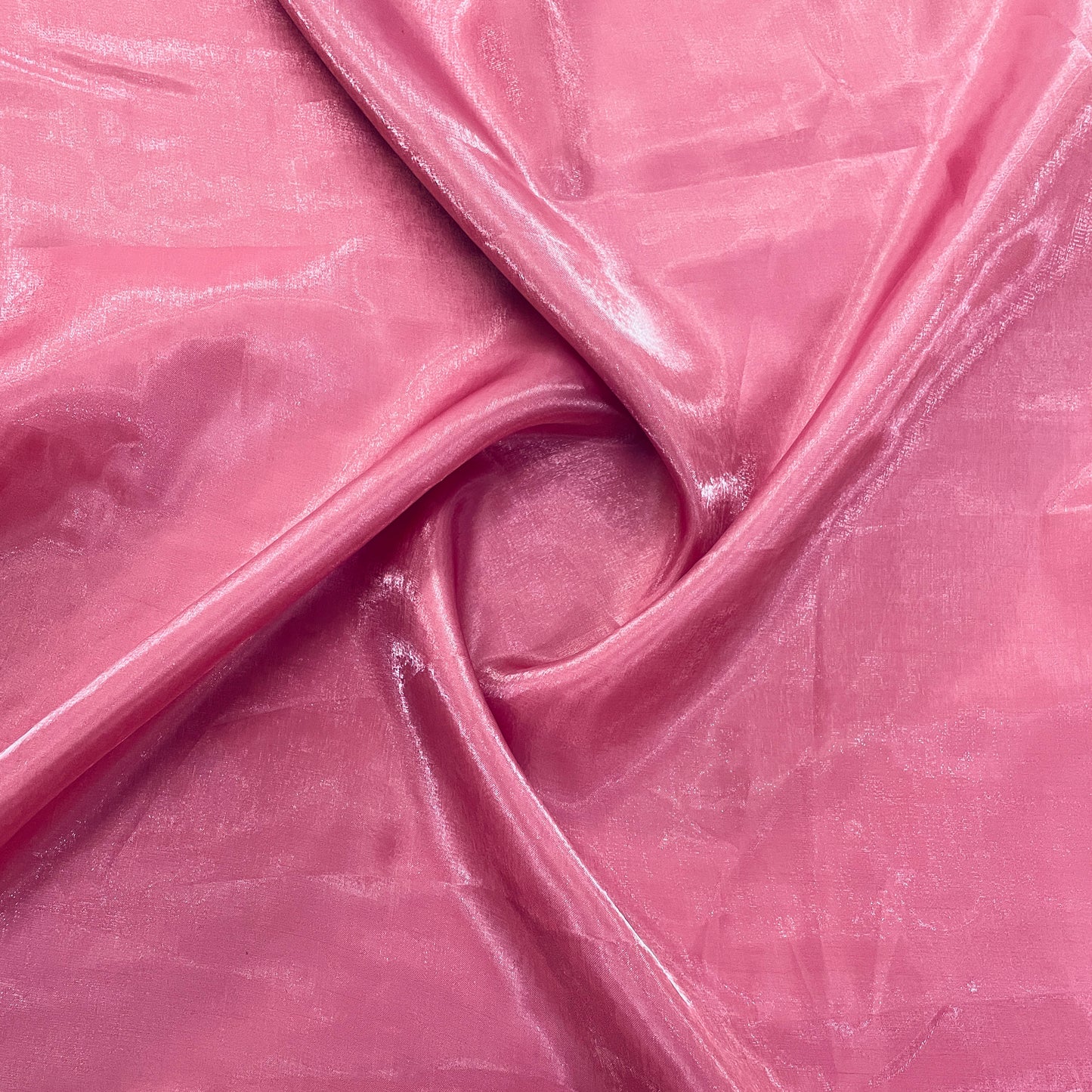 Pink Solid Satin Organza Fabric - TradeUNO