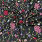 Black & Multicolor Floral Embroidery Georgette Fabric - TradeUNO