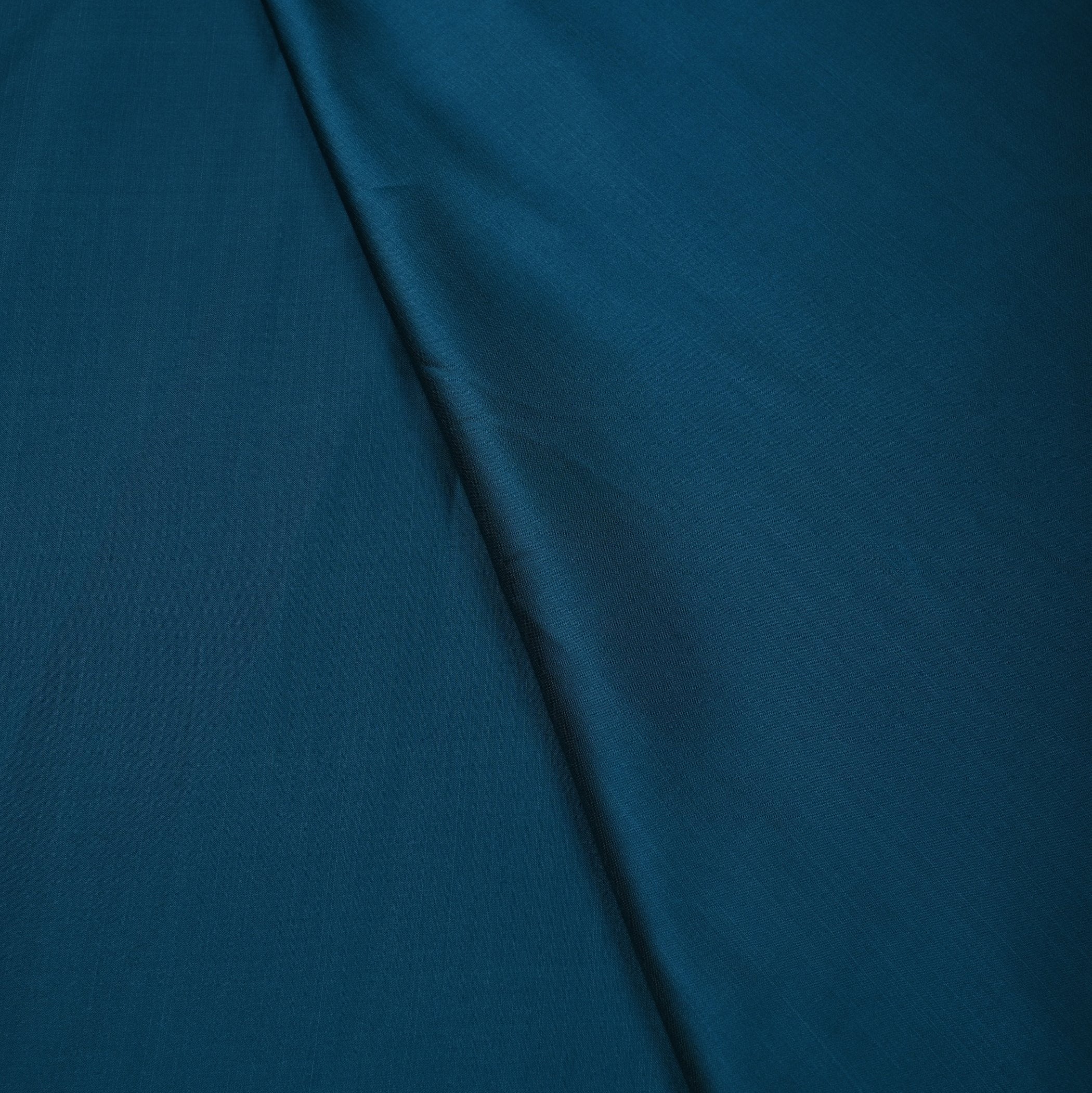 Teal Blue Solid Cotton Satin Fabric 7422 - TradeUNO