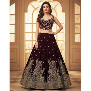 Magenta Pink Embroidery Velvet Fabric JD-28972 - TradeUNO