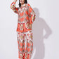 Peach with Multicolor floral Printed FIL-30102