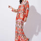 Peach with Multicolor floral Printed FIL-30102