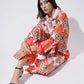 Peach with Multicolor floral Printed FIL-30102
