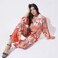 Peach with Multicolor floral Printed FIL-30102