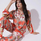 Peach with Multicolor floral Printed FIL-30102