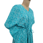 Sky Blue Multicolor Stripes Dobby Cotton Kaftan - TradeUNO