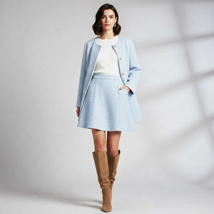 Sky Blue Tweed Fabric AF-27919 - TradeUNO