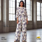 Cream Digital Print Rayon Fabric 52 Inches Plain Weave TU 4617 - TradeUNO