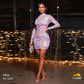 Multicolor Abstract Print Net Fabric TU 5171