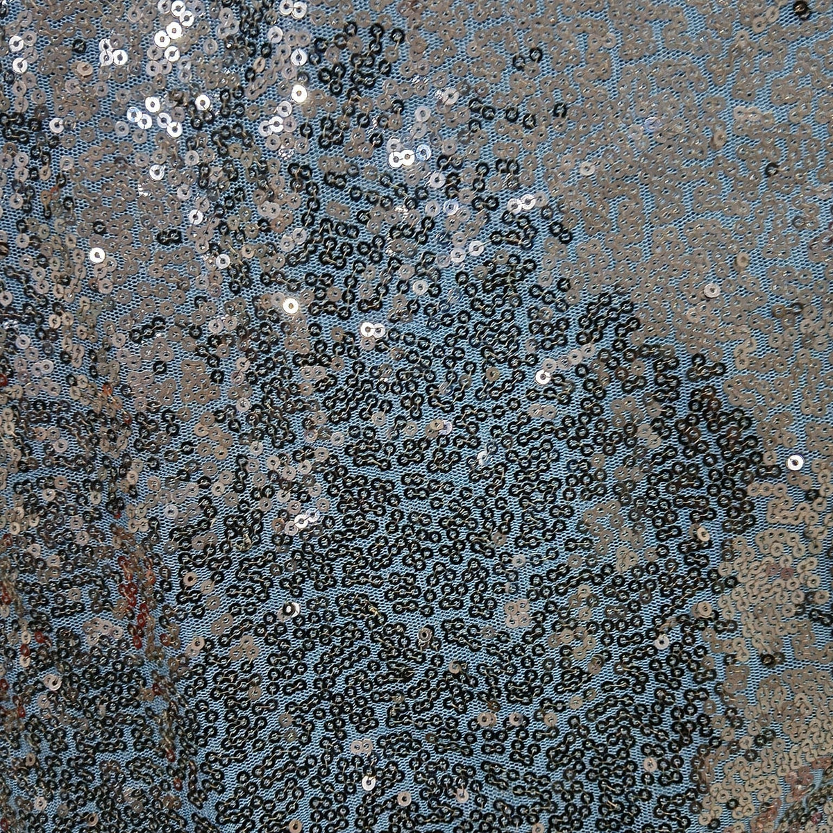 Premium Navy Blue Sequins Embroidery Net Fabric
