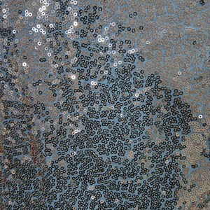 Premium Navy Blue Sequins Embroidery Net Fabric