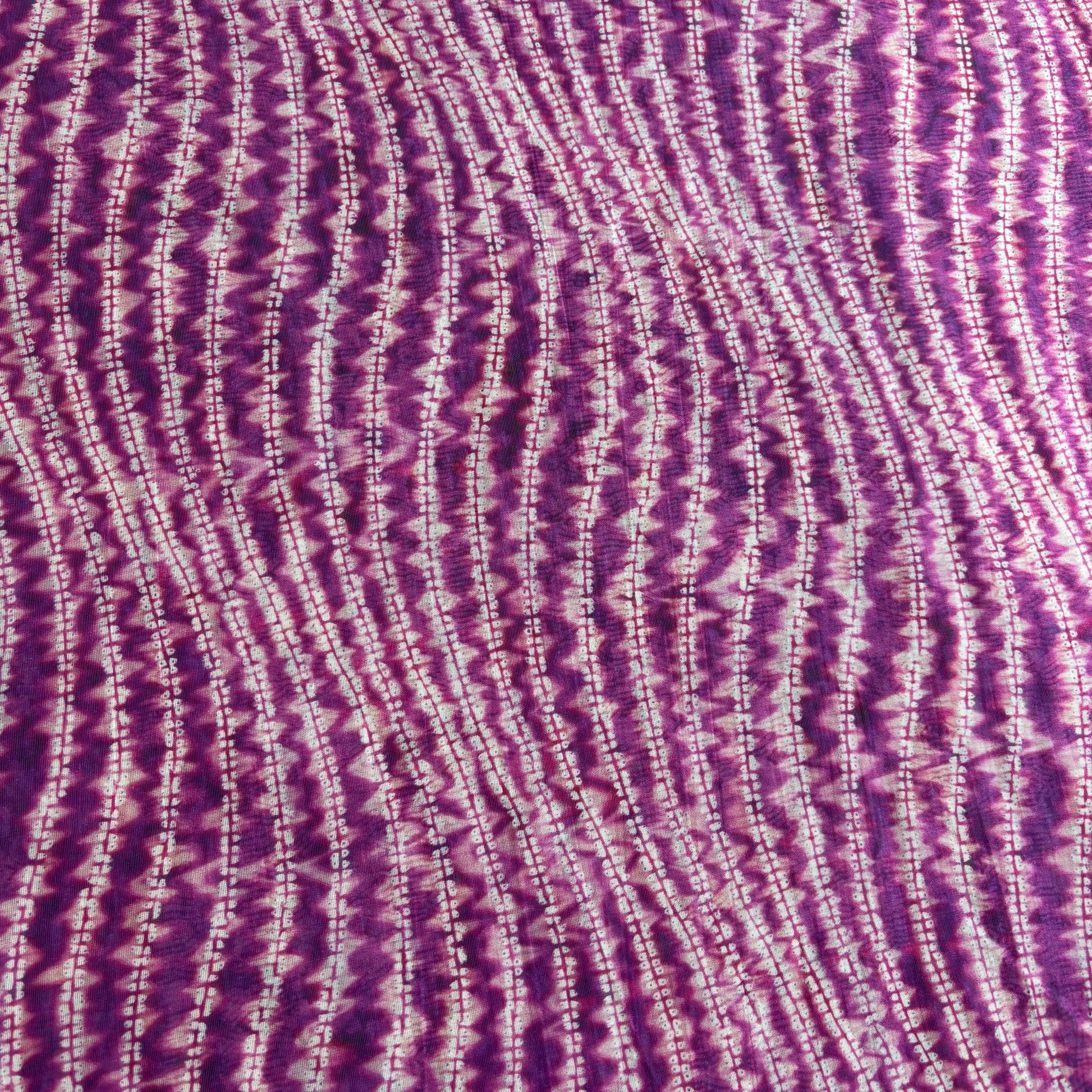 Purple Shibori Print Chanderi Silk Fabric 17691