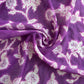 Purple Floral Print Chanderi Silk Fabric 17697