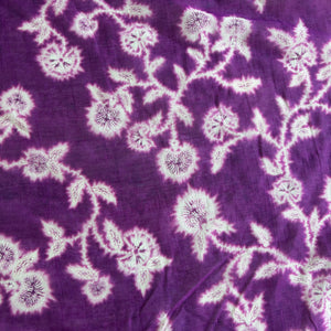 Purple Floral Print Chanderi Silk Fabric 17697
