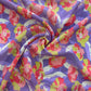 Purple Floral Print Chanderi Silk Fabric