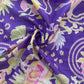 Purple Floral Print Chanderi Silk Fabric