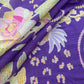 Purple Floral Print Chanderi Silk Fabric