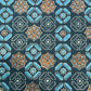 Dark green with mustard Geometrical Cotton Fabric 6945