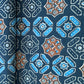 Dark green with mustard Geometrical Cotton Fabric 6945