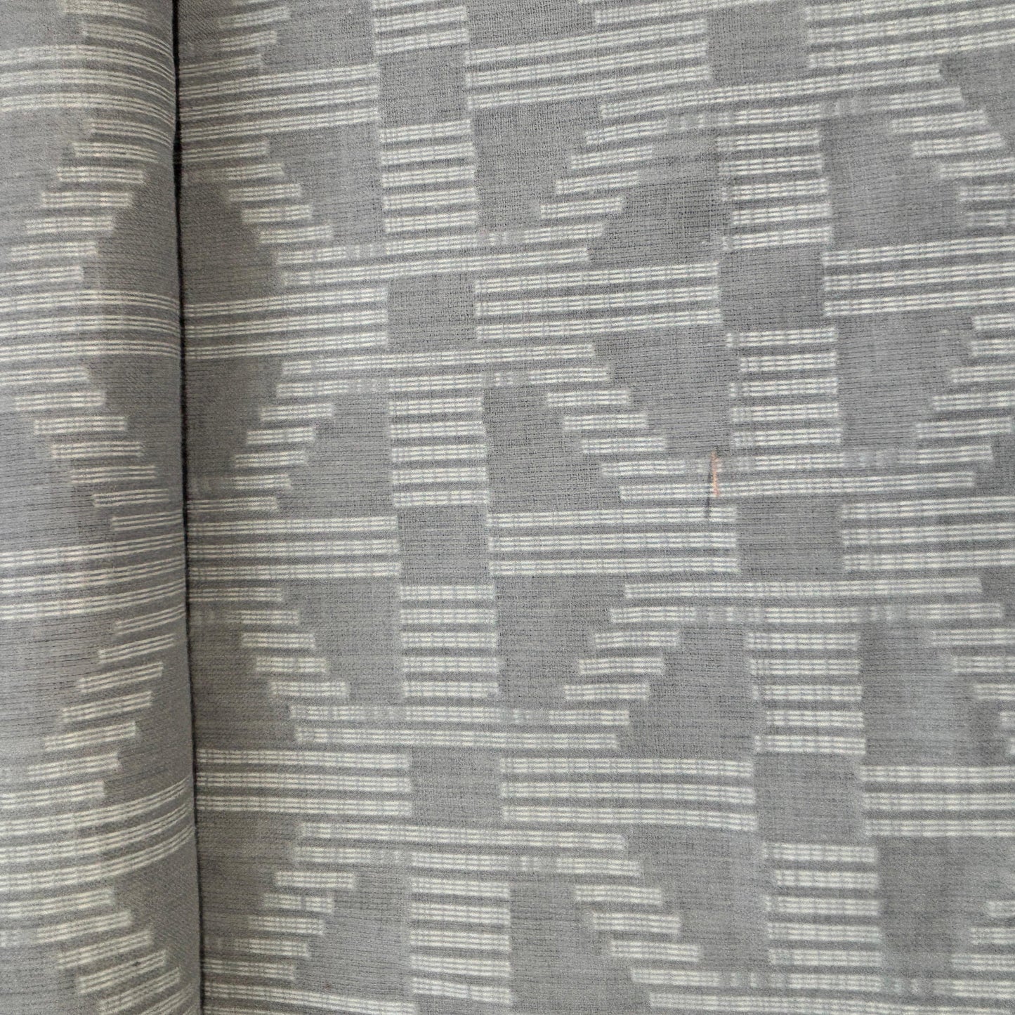 Grey & White Geometrical Cotton Dobby Fabric 12043