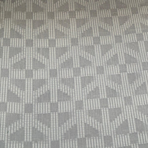 Grey & White Geometrical Cotton Dobby Fabric 12043