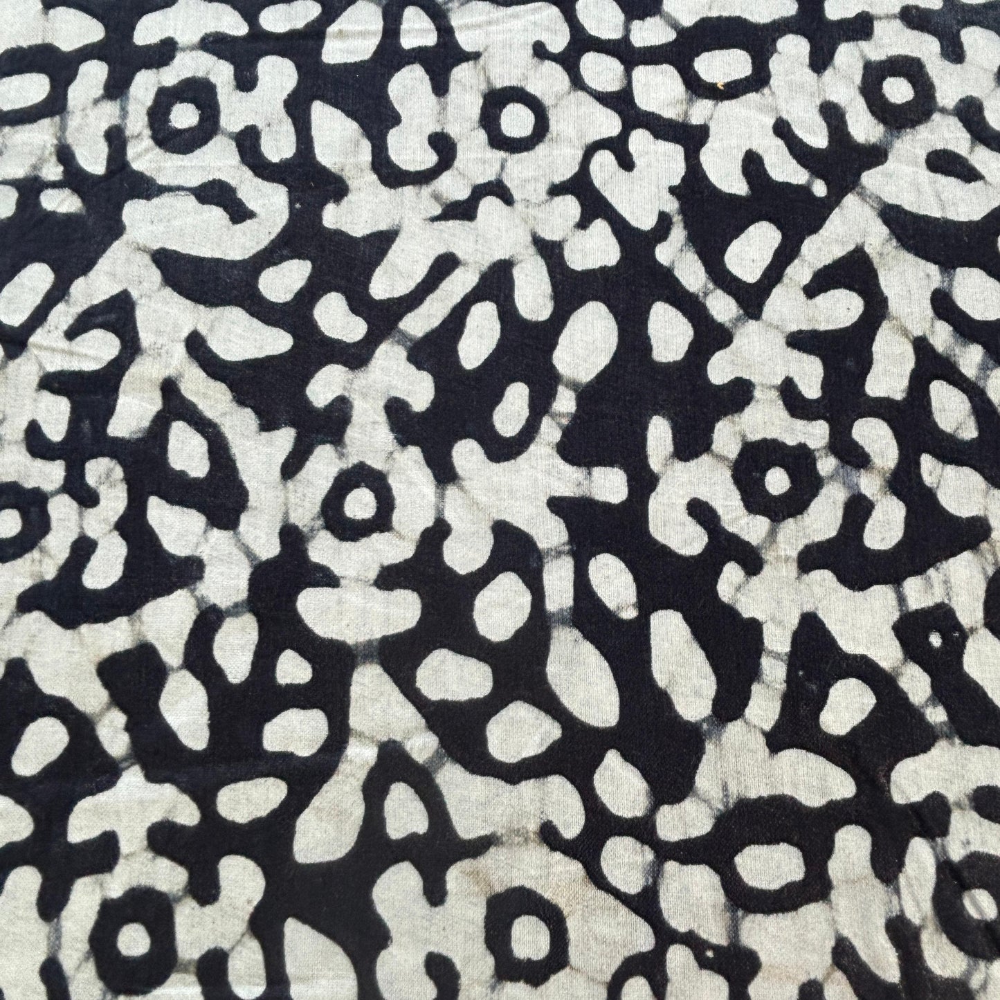 Black Batik Print Pure Cotton Fabric 16787
