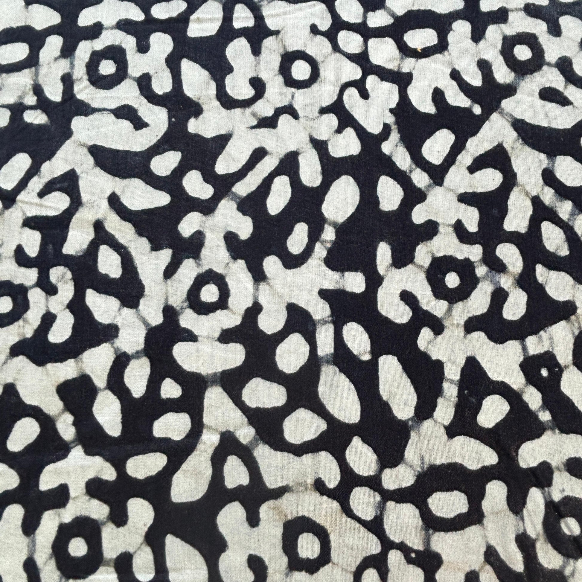 Black Batik Print Pure Cotton Fabric 16787