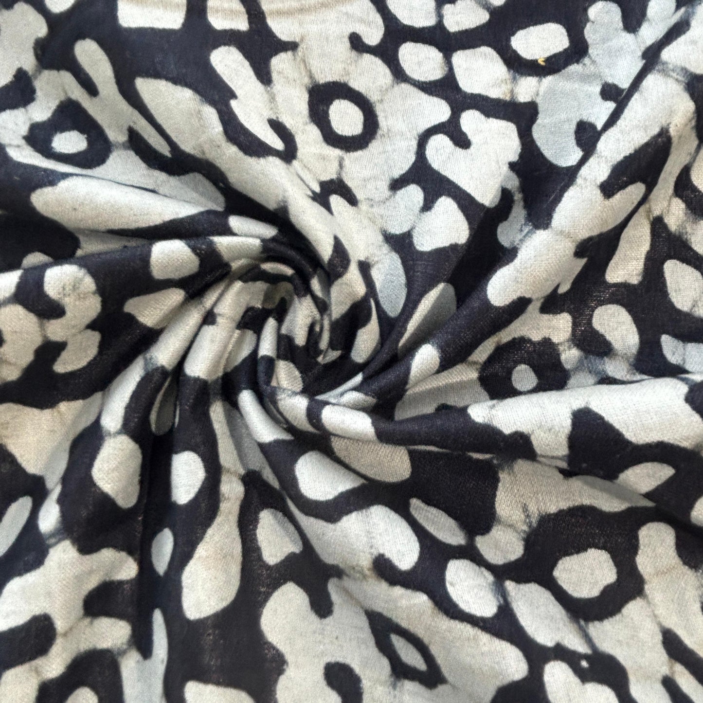 Black Batik Print Pure Cotton Fabric 16787