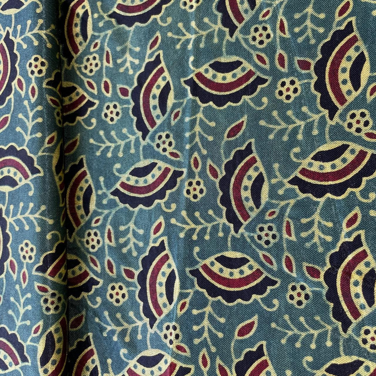 Green Ajrakh Print Mashru Silk Fabric 20818