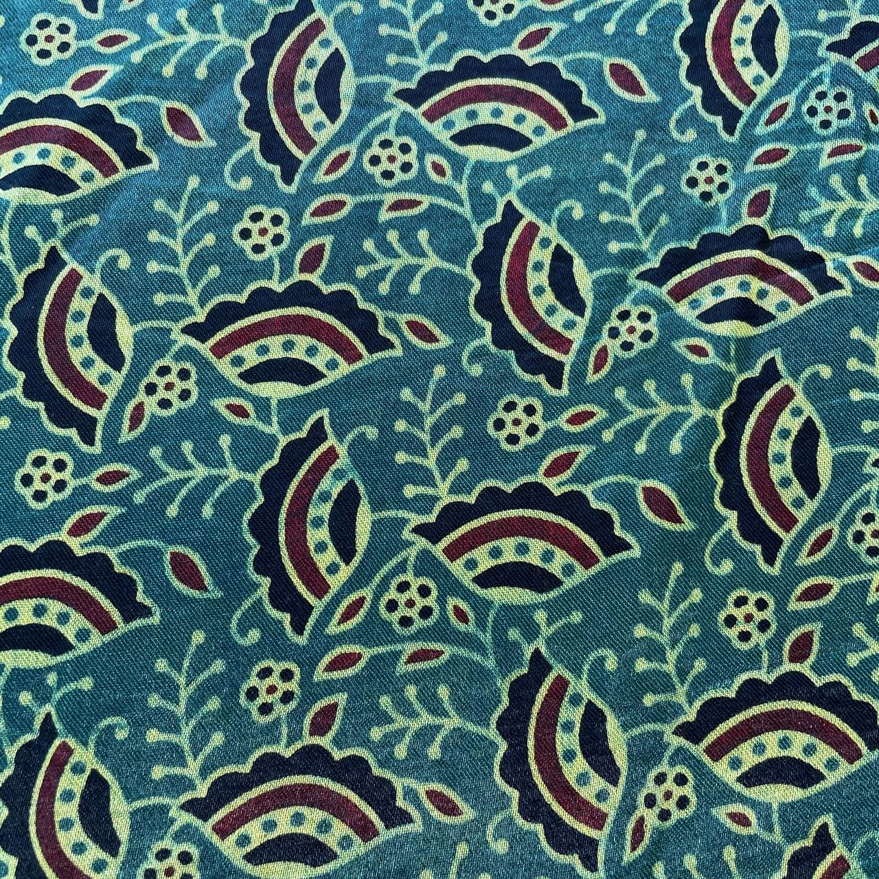 Green Ajrakh Print Mashru Silk Fabric 20818