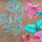 Brown Floral Print Upada Silk Fabric 21070