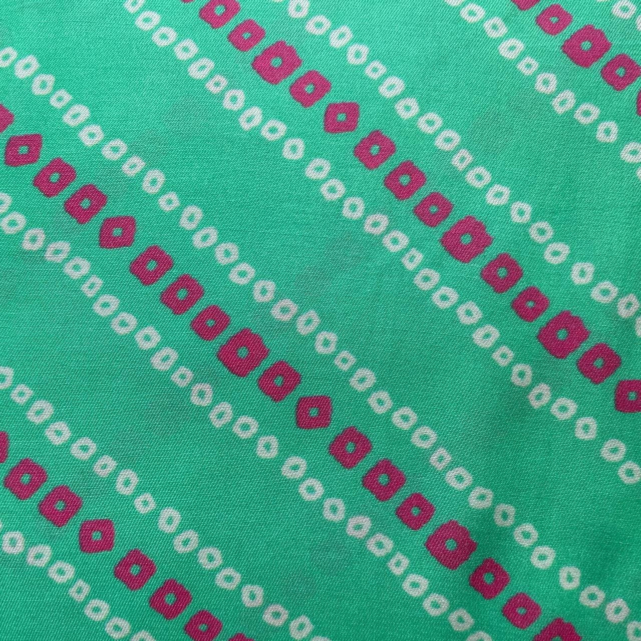 Green Bandhani Print Gaji Silk Fabric 17535