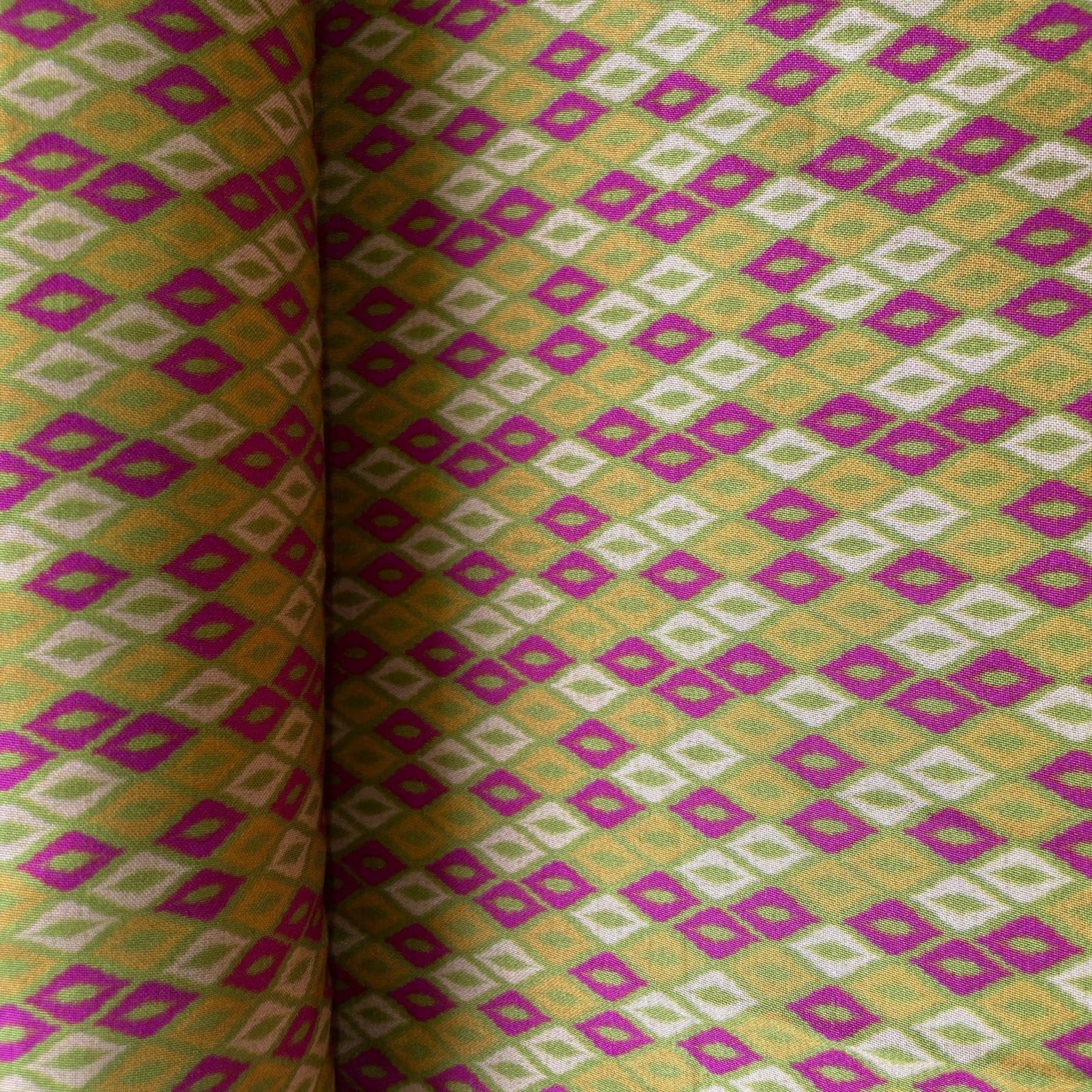 Mustard Geometrical Print Modal Satin Fabric 20871
