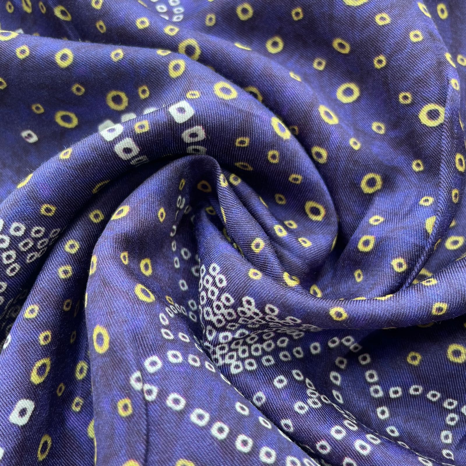 Blue Bandhani Print Gaji Silk Fabric 20344