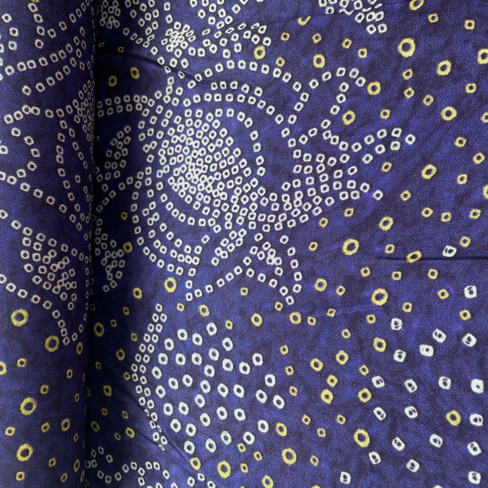 Blue Bandhani Print Gaji Silk Fabric 20344