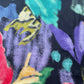 Black Floral Print Bemberg Silk Fabric 20842